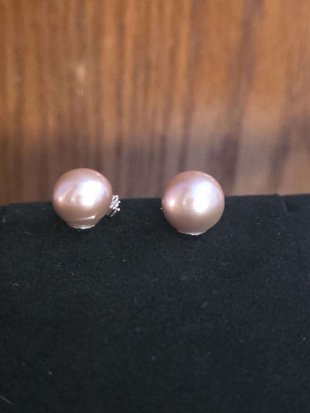 Pink Pearl Sterling Silver Earrings - Women Jewelry - Picture 4 of 7